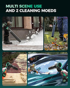 Electric Leaf Blower Cordless, Brushless Motor 2× 3.0Ah Batteries, Lightweight Leaf Blowers 180° Rotatable, 3 Speed Portable Blower for Lawn Care/Leaves/Yard/Garden/Patio/Snow