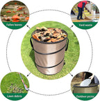 37.8L Collapsible Leaf Trash Can, Heavy Duty Lawn and Leaf Bag with Handle Locking Design Outdoor Leaf Bin for Yard Garden Camping Lightweight Foldable Trash Container