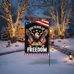 America 250 Years Garden Flag,250th Anniversary USA Double-Sided Cotton Linen Flags with Eagle Design,1776-2026 No Kings of Freedom(C_2.33 x 3.33 ft)
