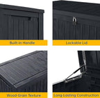 EasyUp 200 Gallon Deck Boxes Resin Large Storage Bins with Lids, Outside Storage Box & Deck Boxes Outdoor Waterproof for Outdoor Use