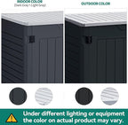 YITAHOME Outdoor Horizontal Storage Sheds w/o Shelf, Weatherproof Resin Tool Shed, Multi-Opening Door for Storage of Bike, Trash Cans, Garden Tools, 35 cu ft, Waterproof, Lockable, Dark Gray