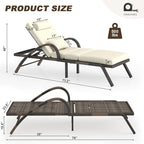 MEISSALIVVE Outdoor Lounge Chairs Set of 2, Patio Chaise Loungers with Adjustable 5-Position & Leg Support, PE Rattan Chaise Lounge, Wicker Pool Recliners Chair for Backyard, Porch, Deck,（Brown