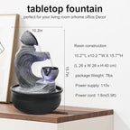 15.7-inch High 4-Tier Indoor Tabletop Water Fountain Polyresin Water Fountains - Resin Crafts - Elegant Design - Tabletop Ornament - Ideal for Desktop Home Office Living Room Gifts