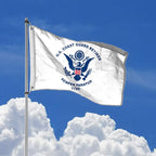 AGAS USCG Coast Guard Retired Boat Flag 12x18 inch - Printed 200 Denier Nylon - Double Stitched Edges Canvas Header Brass Grommets - Indoor/Outdoor United States Coast Guard Retired Boat Flag