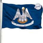 AMZFLAG Louisiana State Flag 3x5 ft Heavy Duty LA Louisiana Flags for Outdoor 3 Ply with 2 Brass Grommets, Double Sided State of Louisiana Thick Material