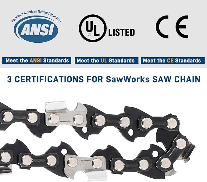 3-Pack 18 Inch Chainsaw Chain, 3/8" LP Pitch .050" Gauge 61 Drive Links Fits 63PM3-61 Stihl MS211, MS211C, 3636-005-0061 and More