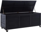 SAFAVIEH Outdoor Collection Elina Black 47-inch Long Cushion Box