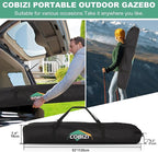 COBIZI 6x6 Pop up Gazebo Tent on Clearance, Ez up Waterproof Screen Tent Screen House with 3 sidewalls,Portable Outdoor Canopy with Carry Bag & Ground Stakes for Camping,Garden and Picnics, Khaki