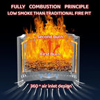 15 Stainless Steel Smokeless Fire Pit, Outdoor Smokeless Firepit, Wood Burning Fire Pits for Camping, Bonfire, Low Smoke Firepit for Outside (Oblique Hole)