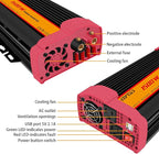 1500W Car Power Inverter DC 12V to AC 110V Car Converter Charger Adapter with Dual Outlets and 4.2A Dual USB Ports DC to AC Power Inverter for Truck Outdoor Home Camping RV Hurricane Emergency Red