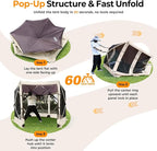 Tecoom 6-Sided Pop Up Gazebo Tent, Screen House with Mosquito Netting Canopy for Camping, 10x10ft Portable Sun Shelter Removable Siedwalls for Outdoor, Garden, Activities, Khaki