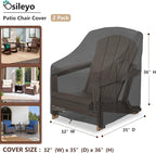 Patio Chair Cover 32W x 35D x 36H inches,Waterproof Heavy Duty Outdoor Furniture Covers for Patio Adirondack Chair 2 Pack(Black)