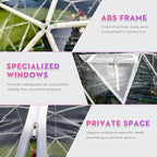 9.6FT Garden Dome Tent, 9.5 x 5.7 ft Outdoor Clear Bubble Tent for 2-4 Person, All-Weather Geodesic Dome Greenhouse with Window & Door, PVC Transparent Tent for Patio, Camping (9.6FT - White)