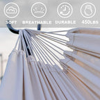 Lazy Daze Hammocks Double Hammock with 9ft Space-Saving Steel Stand Includes Portable Carrying Case, 450 Pounds Capacity (Natural)
