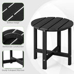Tangkula Round Outdoor Side Table, 18 Inch Weather Resistant HDPE Adirondack Table, Outdoor Indoor Chairside End Tables, Patio Side Table for Lawn Garden Balcony Backyard, Easy Assembly (2, Black)