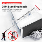 Never-Scratch SnowBuster | 19-Foot Snow Roof Rake(Up to 25Ft Standing Reach) | Heavy-Duty Aluminum｜EVA Soft Foam Pad Snow Removal Tool｜S-Shaped Push/Pull Design for House Roofs, Solar Panels