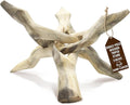 Alternative Imagination Wooden Tripod Display Stand - 6-Inch Hand Carved Holder Made from Mango Wood -Folding Natural Stand for Abalone Shell, Crystal Ball, Key Bowl,Trinket Dish, Incense,Decor & More