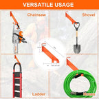 3 in 1 Chainsaw Holder 10" - Heavy Duty Chainsaw Wall Mount, 10 Gauge Steel Chain Saw Hanger for Garage Organization, Hefty Rack Storage Organizer for Chainsaw Accessories and Tools, 180lbs Capacity