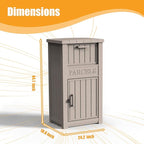 Package Delivery Box,Storage Box with Lockable Secure,Double-Wall Resin Outdoor Package Delivery and Waterproof Deck Box for Porch, Curbside (Grey)