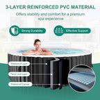 DoCred 2-4 Person Inflatable Hot Tub, 71" X 71" X 25" Round Blow up Portable Hot tub with 120 Bubble Jets, Large Outdoor Spa Bathtub Set Included Heater Pump, Insulated Cover and Filter