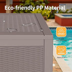 DRATO 100 Gallon Large Deck Box, Outdoor Storage Box for Patio Furniture, Patio Cushions, Gardening Tools, Pool Supplies,660lbs Weight Capacity,Waterproof Resin Storage Boxes