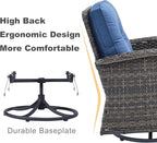 HUMMUH 8-Piece Outdoor Patio Furniture PE Wicker Patio Conversation Set,High Back Patio Couch with Ottomans Outdoor Chairs for Backyard,Porch,Deck