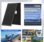 200 Watts Solar Panel Kit, 12V/24V (2PCS 100W) Monocrystalline 30A Charge Controller 25% High-Efficiency PV Module for RV, Rooftop, Boats, Trailer, Vehicle, Caravan, Off-Grid System (200W)