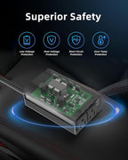 300W Power Inverter DC 12V to 110V Car Charger Converter with Dual USB Ports and 2 AC Outlets for Air Compressor Laptops, Road Trip Accessories (Black)