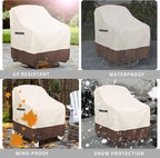 Outdoor Swivel Chair Covers Waterproof 2 Pack, Outdoor Chair Covers Patio Furniture Cover for Deck Patio Swivel Chair Heavy Duty, 33 W x 35 D x 36 H inches Beige and Brown