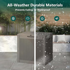 31 Gallon Outdoor Storage Deck Box Waterproof,Garden Tool,Backyard Cushion,Poolside Storage,Small Delivery Boxes for Outside,Lockable Lid,Rattan Grey