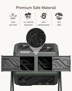 THEGROW'ING Updated 43 Gallon Compost Bin Outdoor, Fast Assemble Tumbling Composter, Dual Chamber Composter Tumbler, Rotating Compost Bin for Outside, Backyard, Garden and Yard, Green