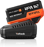 VOLTASK 24V 4.0-Ah Lithium iON Battery + 2.2A Rapid Charger for Cordless Snow Shovel and Cordless Snow Blower