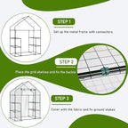 Outvita Walk-in Greenhouse, Outdoor Durable PVC Plant Green House for Frost Protection with 3 Tiers 4 Shelves, Shelf Clips, Roll-up Zipper Door, 56"x29"x77" Transparent