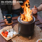 Solo Stove Mesa XL, 7 Inch Tabletop Fire Pit with Stand - Smokeless, Stainless Steel Fire Pit for Camping, Outdoor & Patio- Wood Burning or Pellet Fueled Portable Bonfire, 2.3lbs, Mulberry