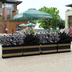 Black Artificial Flowers, Fake Outdoor UV Resistant Plants Faux Plastic Greenery Shrubs Indoor Outside Hanging Planter Home Kitchen Office Wedding, Garden Decor (Black)