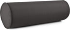 Austin Horn Classics Sunbrella Set of 2 Zippered Neck Bolster Pillow, Made with Sunbrella Fabric, Cylinder Pillows, for Couch & Bed, Decorative Round Throw Pillow, Back & Neck Support (Black)