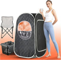 Portable Steam Sauna, Personal Home Sauna with 4L & 1400W Steamer Generator, Remote Control, Portable Chair & Floor Mat, Full Body Thicken Sauna Tent for Relaxation & Detox, 18 Levels, Black