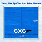 BigXwell Spa and Hot Tub Solar Pool Cover, 12Mil 6x6 Foot Rectangle Thermal Blanket for Outdoor Hot Tubs, 1200Series (6X6 FT)