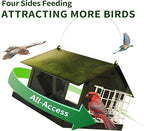 Solution4Patio Green Outdoors Hanging Bird Feeder, All Metal, Double Suet Cake and Large Capacity, Hopper Tray & Weatherproof for Finch, Cardinal & Chickadee #B101E01-US Squirrel-Proof