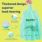 2.6 Gallon 200 Counts Small Green Trash Bags with Handle, Ocean Fishing Nets Upcycling, Sage & Sea Salt Scented, Plastic Garbage Bags, Waste Bag for Kitchen, Bathroom, Office and Pets