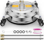 EVEAGE 14.5" Pressure Washer Surface Cleaner E006, Upgraded Stainless Steel Pressure Washer Accessories 4 Weels & 1/4" Quick Connector, 4,000 PSI Power Washer for Driveways Sidewalks Patios Cleaning