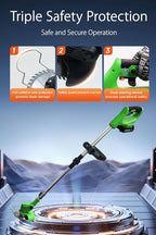 Cordless Weed Wacker with 2 Batteries, Lightweight Electric Grass Trimmer, Adjustable Weed Eater,Weed Erimmer Green
