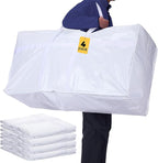 4 Pcs 66 Gallon Large Moving Bags with Zipper and Handles Foldable Storage Duffle Bags Heavy Duty Extra Large Totes for College Dorm Travel Clothes Blankets Bedding Moving(White)