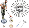 Steel Wire Grass Trimmer Head, Indestructible Weed Eater Head, for High-Power Lithium-Ion and Gasoline Weed Cutters, with Adapter, Wire Weed Trimmer Head for Moss Grass Rust Removal(High Power 10In A)