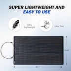 ATEM POWER 100W 12V Solar Panel Flexible 245° Bendable Monocrystalline Portable Solar Charger with Uneven Surfaces Lightweight for RV Tent Roof Boat Cabin Marine Camping