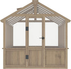 BlueWish 6x10FT Greenhouse, Greenhouses for Outside with Cedar Frame, Wood Greenhouse with Adjustable Vent, 6MM Polycarbonate Panel, Green House for Outside, Garden, Backyard