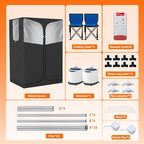 Portable Steam Sauna Box for Home, Infrared Sauna Tent with 3L Steam Generator, Remote Control, 9 Temperature Levels, 99 Minute Timer, Indoor 2 Person Sauna with Foldable Chair for Home Spa,Black