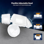 Onforu 80W 9000LM Flood Lights Outdoor, Brightness Security LED Flood Lights with 3 Adjustable Heads, Switch Controlled, IP66 Waterproof 6500K Outside Exterior Flood Light for Yard Garage Eave Patio
