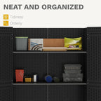 DWVO 2-Pack Metal Storage Shed Shelves, 51" x 13.8" Waterproof Shelves with 8 Screws, Compatible with 59 Cu. Ft. Outdoor Tall Storage Shed, 77 lbs Capacity, Easy to Assemble, Black