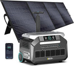 IEE 3200W Portable Power Station P3200 with 400W Solar Panel, 2048Wh Solar Generator, 1800W AC Charging, AC Outlets x 4, LiFePO4 Battery Power Station for Home Backup, Camping, RV, Emergency